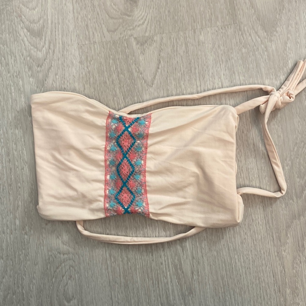 LSPACE pink bandeau bikini top